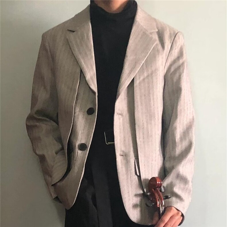春秋千鸟格西装男外套新款男士休闲单件格子修身西服高级单西男装,男装西服,星座506A