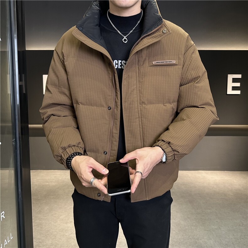 冬季新款时尚百搭白鸭绒加厚保暖韩版羽绒服外套上衣男YR128P170图片