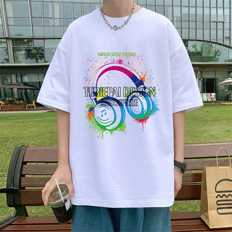 T782P26夏季新品港风高街美式短袖T恤宽松ins重磅纯棉体恤,男装T恤,星座304A