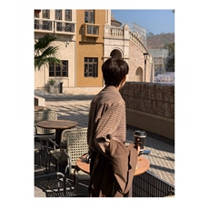 GS5469P50复古小格子衬衫男女春季口袋轻奢情侣休闲长袖衬衣外套，男装衬衫，星座1108-5