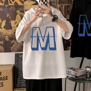 LD54260-P45NASA连帽短袖t恤男大码胖子带帽五分袖中袖海报风，男装T恤，电商A040