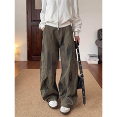 潮文艺慵懒原宿青少年新款长裤新款辣妹水洗脏染弯刀裤KA284，男装休闲裤，星座1116A（原606A-3）