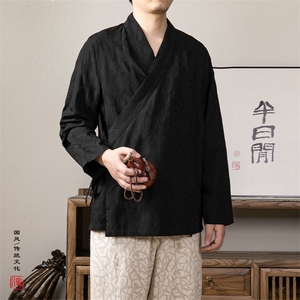秋装新款风男装汉服提花道袍C205P65图片