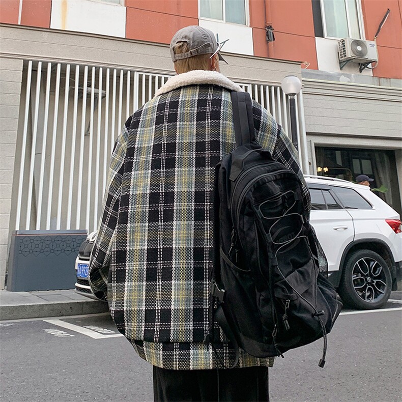 冬季小香风格子棉衣羊羔毛棉服男加绒加厚保暖外套M2311-P100,男装棉衣,星座1213