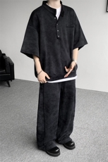 可拆开卖！立领POLO衫短袖t恤套装男生休闲运动青少年搭配帅气夏，男装T恤，电商B312