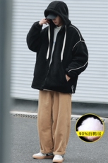 冬装学生加厚羊羔绒连帽外套潮简约羽绒服男女8153-P195控价268，男装羽绒服，电商A441-1