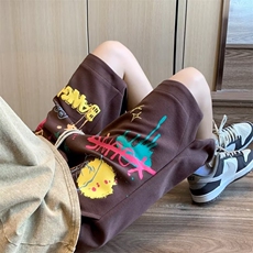 美式涂鸦多巴胺穿搭短裤男女夏宽松百搭休闲运动五分裤K4279-P34，男装休闲裤，星座412-3