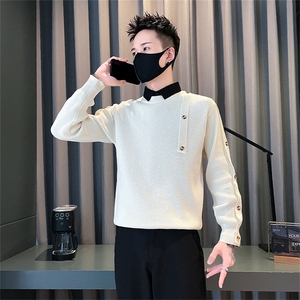 M583-1-P88控118新款时尚毛衣男款高级衬衫领针织衫秋冬男士休闲,衬衫与针织衫的搭配图片