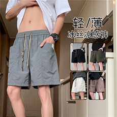夏季冰丝三分速干休闲短裤男DK056模特酒店100%锦纶(S-2XL)TP22，男装休闲裤，电商A088