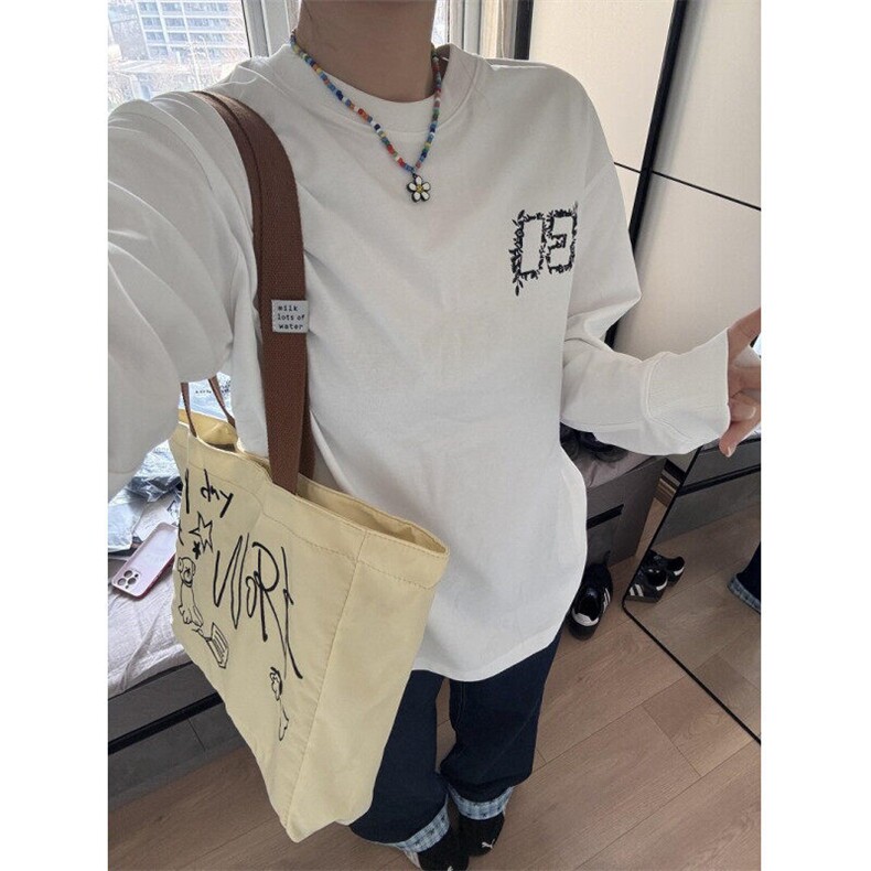 CP1206-P40刺绣重磅长袖T恤男女潮牌春秋季内搭卫衣美式打底上衣,男装T恤,电商B323A