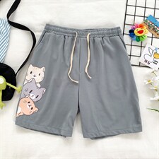 三只猫咪冰丝运动短裤男潮牌ins夏季薄款裤子男韩版潮流宽松大码,男装休闲裤,电商A040