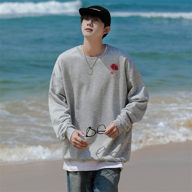 WH1情侣东北大花圆领秋冬卫衣常规P28加绒P38S-5XL，男装卫衣，星座115A-3