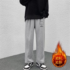 K13072-P35加绒-P45可束脚加厚加绒运动裤男大码宽松直筒卫裤男,男装休闲裤,电商A040