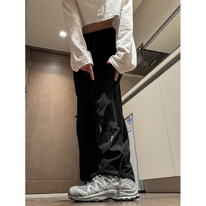 防水冲锋裤C2346-TP35控价48春季新款防风宽松可束脚工装裤子女,男装休闲裤,电商A102-1