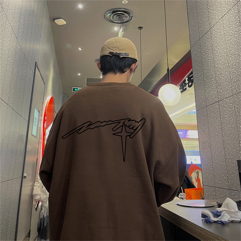 特P25控48秋冬新款男士圆领卫衣宽松休闲日常百搭上衣WQ2455,男装卫衣,电商B370