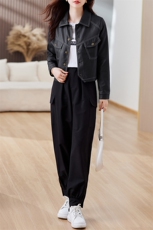 皮衣外套女2023年秋冬新款水洗皮机车服显瘦pu皮夹克韩版短外套潮，女装皮衣，江南女神