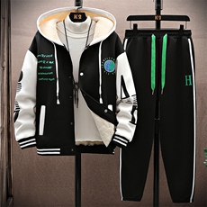 新款冬季卫衣棒球服连帽夹克男装青少年运动休闲套装DF316-2P85，男装休闲套装，电商A086