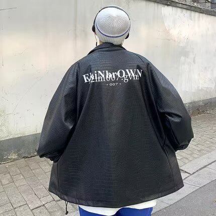 欧美炸街白色皮衣夹克男秋季大码上衣服韩版潮流痞帅高级感外套,男装皮衣,星座1210-1