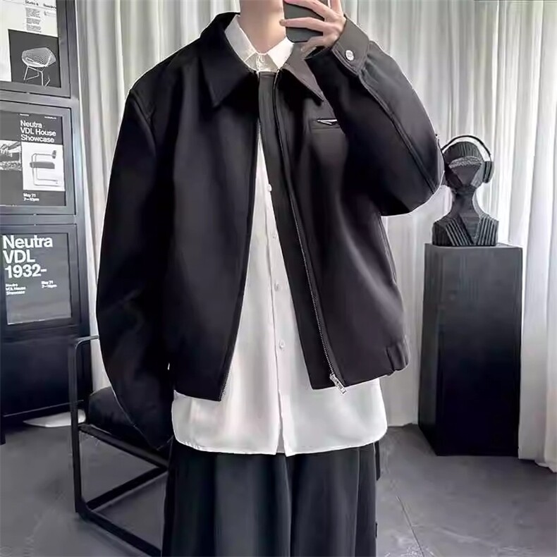 W644-P58Cleanfit韩版设计感男行政夹克简约百搭斜纹双拉链,男装夹克,电商B323A