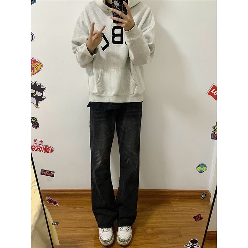 B221美式ins高街暗黑光版修身微喇牛仔裤LK23137-P55控78,男装牛仔裤,电商B221