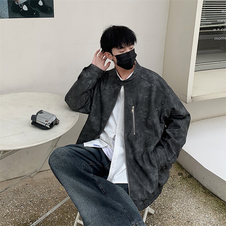 2025春季新港风款美拉德复古夹克大码男士上衣225-2-JK601-P105,男装夹克,星座225-2