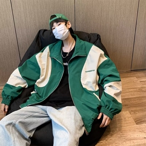 撞色立领棒球服男款春秋季港风宽松情侣外套潮牌J103-P58图片