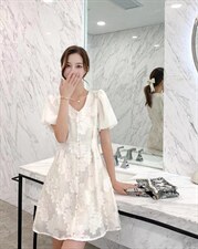 连衣裙 V领收腰显瘦,女装连衣裙,雅诺希