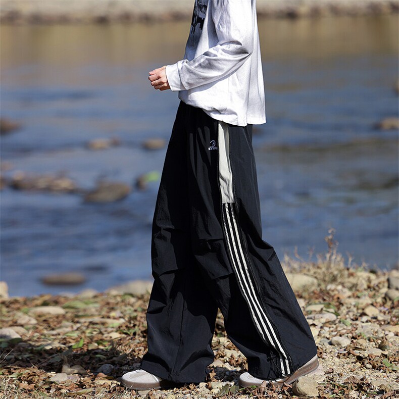 8XL-M春夏侧边拉链裤子大码伞兵裤美式高街冲锋运动裤KZ1951/P58，男装休闲裤，电商B238