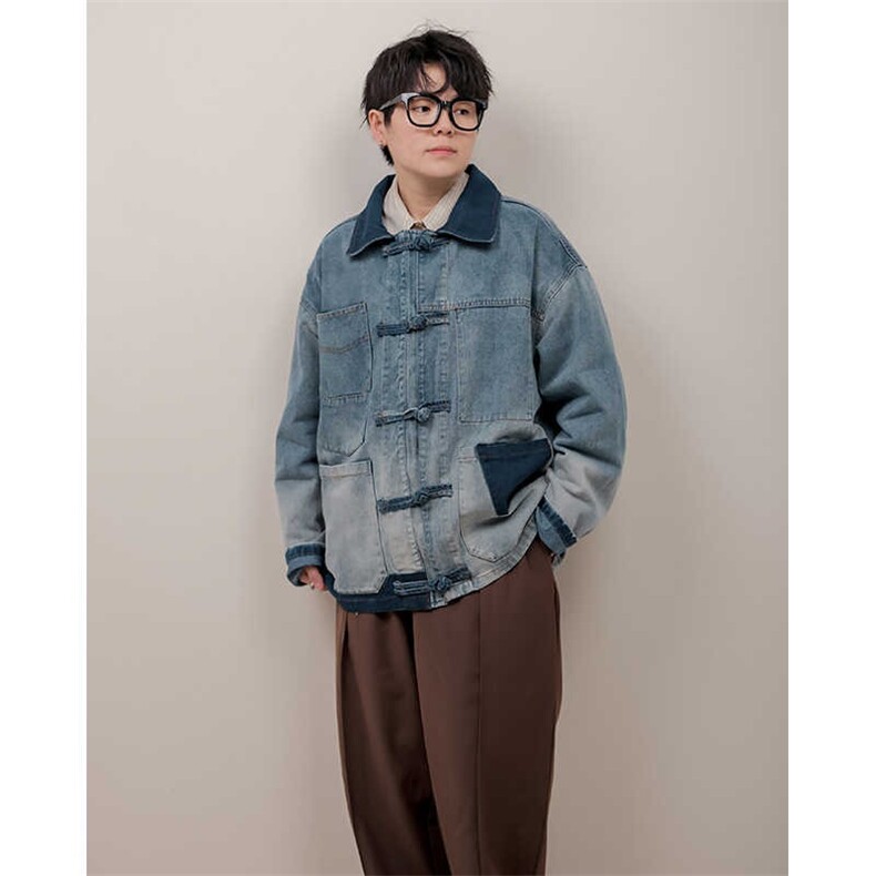 复古流行新中式风初早牛仔外套春秋季女2025新款上衣设计感小众,男装工装外套,星座1210-1