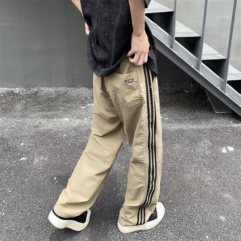 三条杠拼色休闲裤男士高街帅气百搭夏季2024新款ins长裤K5392-P36,男装休闲裤,星座412-3