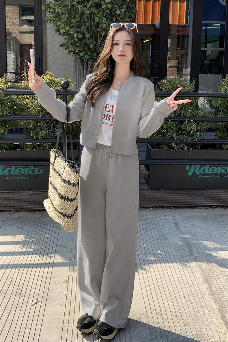 秋季时尚女修身休闲裤上衣显瘦2025新款运动搭配一整套,女装运动套装,慧峰