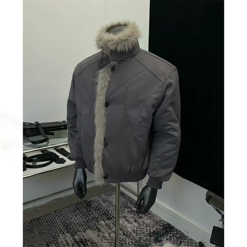 [网图]座山雕做旧麂皮加厚棉服毛领外套男5D1198-TP105178,男装棉衣,电商A102