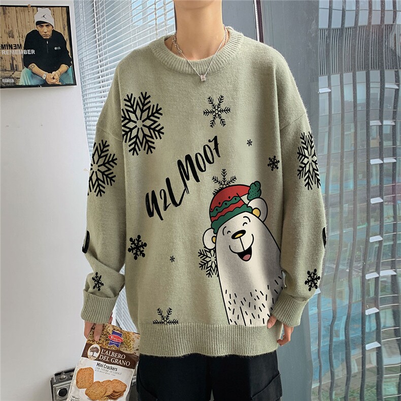 1港风圆领中性情侣潮流大码M-5XL印花毛衣男外套7821P55加绒P70,男装针织衫/毛衣,星座226-2