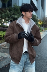网图-双色貂毛座山雕PU皮棉衣老钱风加厚冬季外套男装S534-特P98，男装棉衣，电商A233-1