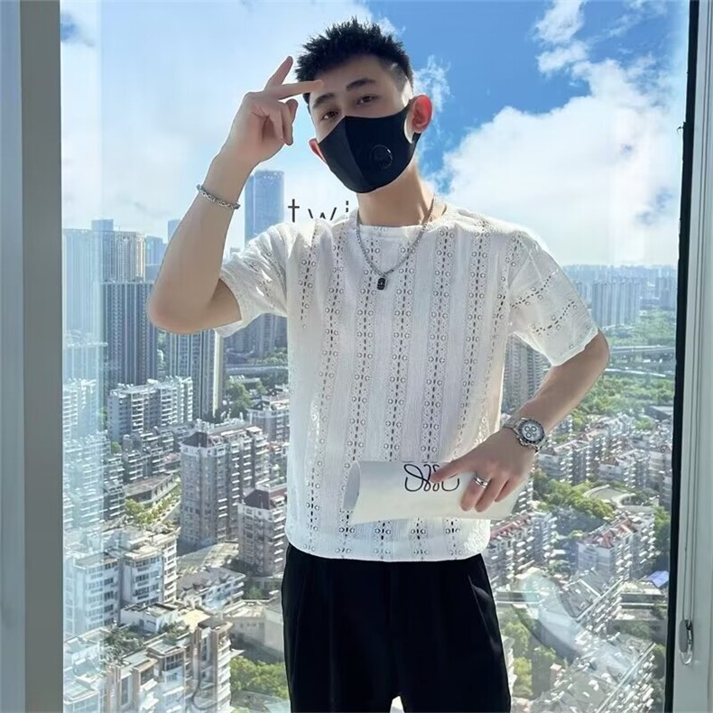 男士圆领轻薄T恤夏季修身短袖痞帅上衣休闲时尚针织衫T119,男装T恤,星座1116A-2（原606A-1）
