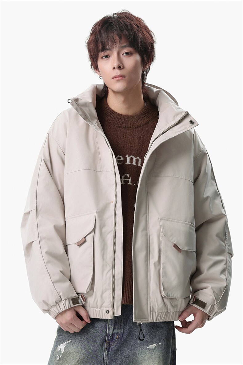 新款冬季大码羽绒棉服棉袄连帽工装韩版宽松外套A436-2533-P98,男装棉衣,电商A436
