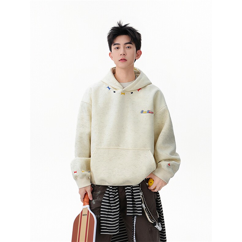 重磅400G砂洗刺绣连帽卫衣222-2-W116-P65卖88，男装卫衣，星座222-2（原202-8）