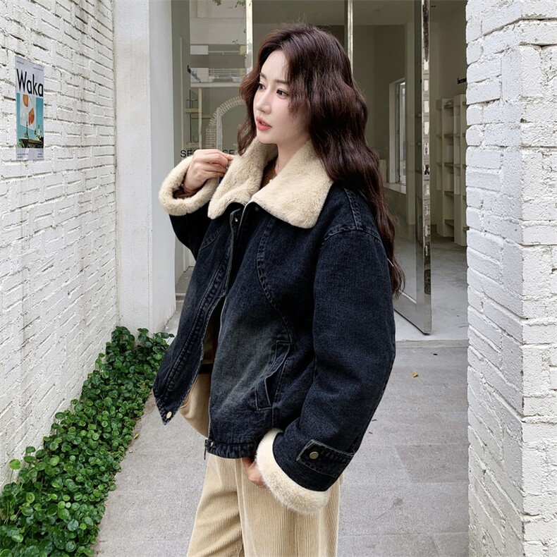 有货设计感加绒加厚牛仔外套2C090-8970-P195-K298,女装短外套,2C090