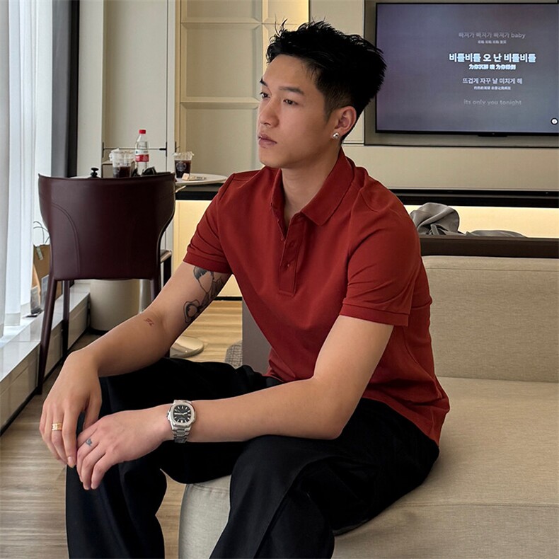 7A抑菌220克丝光珠地高品质常年主推短袖T恤翻领Polo衫T0257,男装Polo衫,电商D342