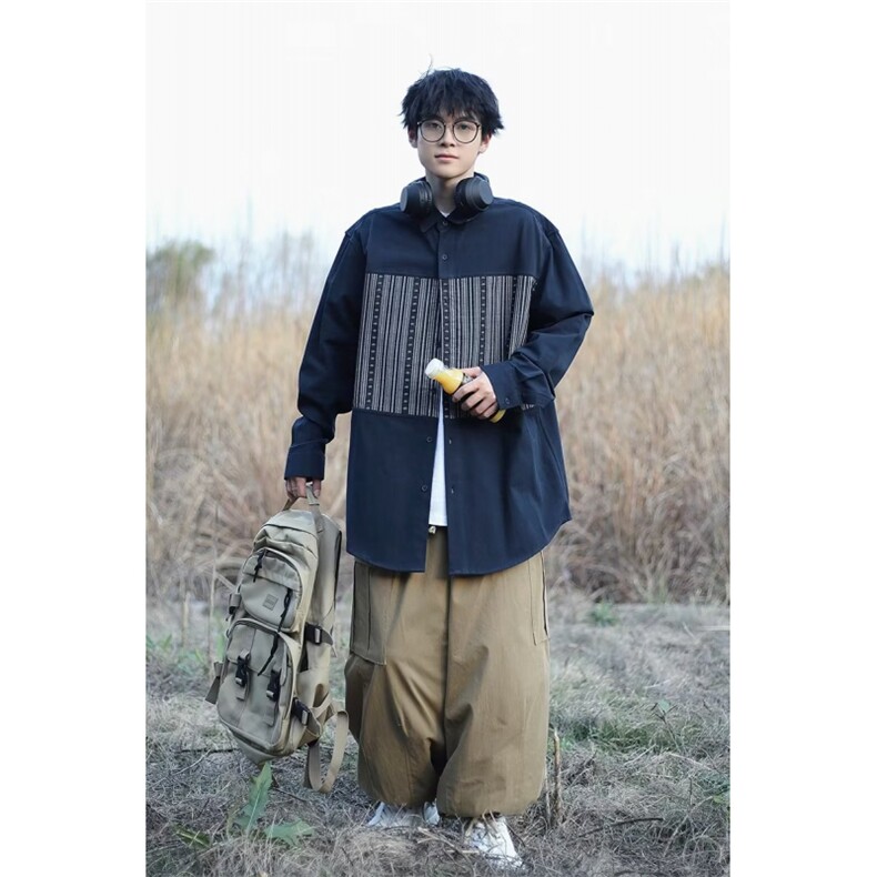 衬衫男长袖2024新款潮牌秋装上衣痞帅休闲衬衣外套男春秋季,男装衬衫,星座716-2