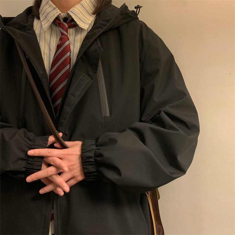 新款连帽冲锋衣夹克男港风潮流宽松休闲外套JK2307-P68,男装夹克,星座717