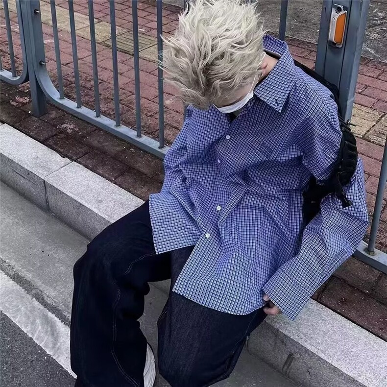文艺气质慵懒新款时尚ins百搭原宿简约长袖衬衫流行潮流无品牌,男装衬衫,星座601-1