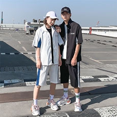 有男士套装夏季情侣T恤短裤运动服防晒衣两件套DS409TP70，男装T恤，电商A102