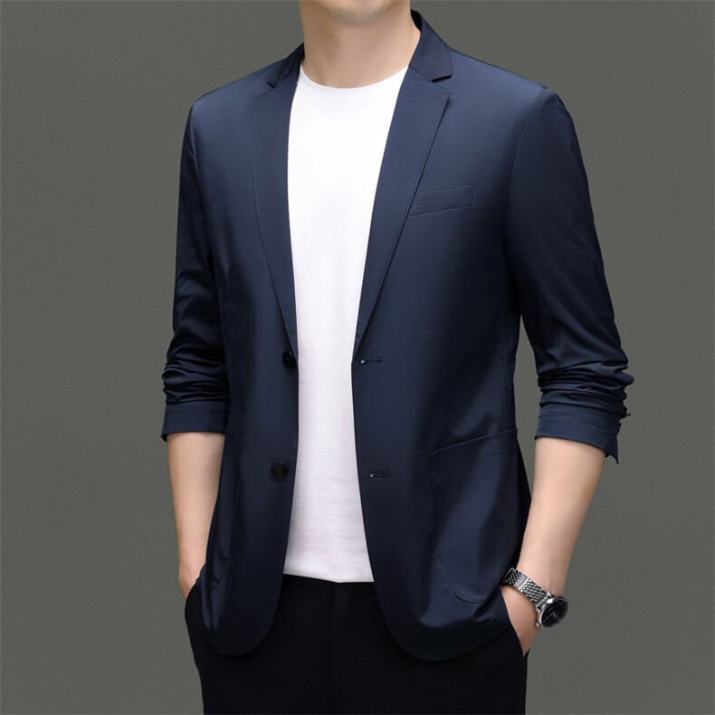 秋季新款西装男西服简约外套西服商务休闲小西装单西图片