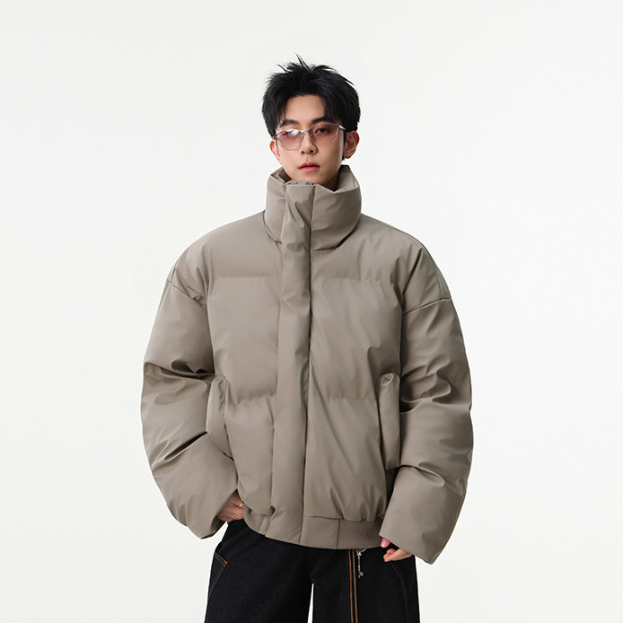 现货万件入仓供抖音得物防水防污立领pu皮棉服218-7-M120-特60，男装皮衣，星座218-7