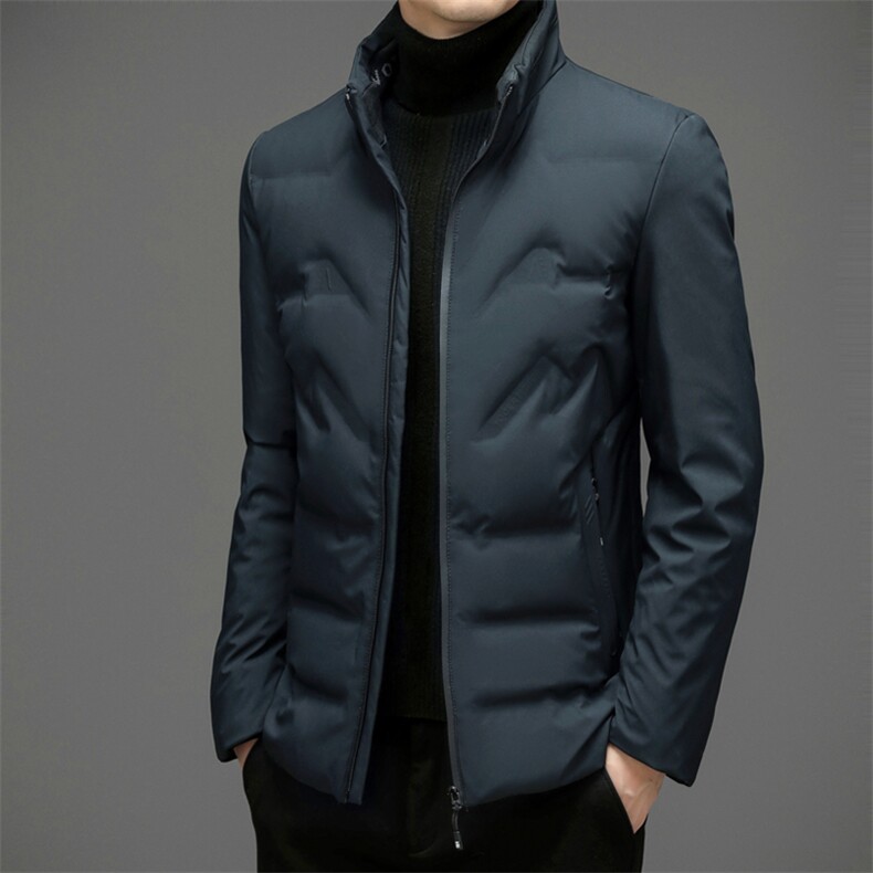 2023新款立领商务休闲羽绒服中年男士御寒冬季加厚保暖爸爸装外套，男装羽绒服，电商B212（原钱塘6029）