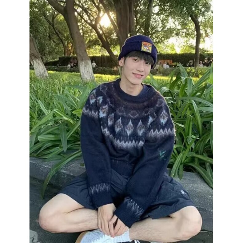 JY713-P58北欧费尔岛红色圣诞毛衣男女潮牌情侣装,男装针织衫/毛衣,星座1501-3