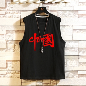 BX25199-P20 港风运动汗背心男大码汗衫男无袖T恤男 砖墙图片