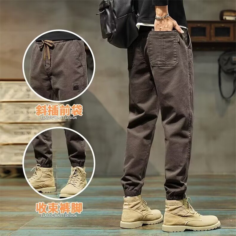 1506-1/KB191/P38新款宽松休闲裤男韩版潮流百搭裤子拖地长裤图片