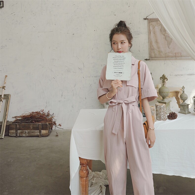 新款高腰宽松连体裤,女装连体裤,依依服饰